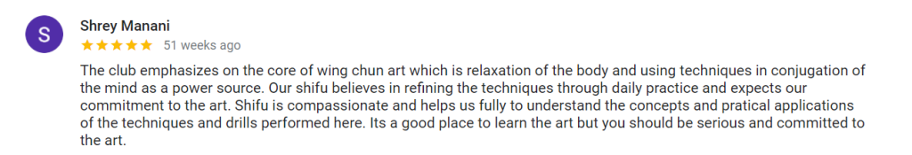 Student testimonial