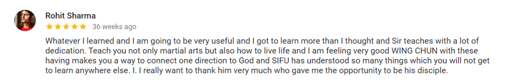 Student testimonial