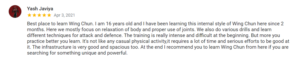 Student testimonial